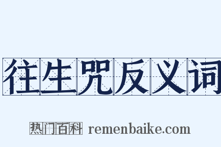 往生咒反义词是什么意思的图片